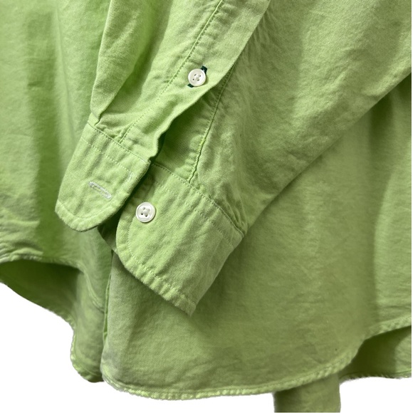 🍍Vintage Early 80’s Tommy Hilfiger Long Sleeve 
Button Down Sz. L Lime Green🍍 - Picture 4 of 10